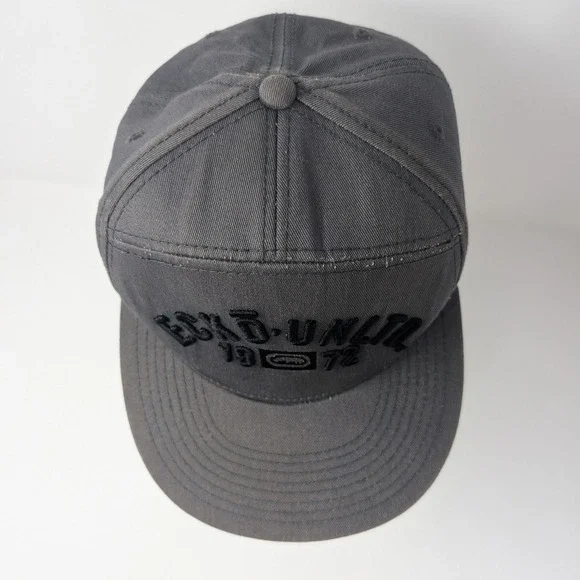 Ecko Unltd Gray Flat Brim Snapback Hat Y2K Vintage Rhino Logo 1972 - Picture 4 of 16